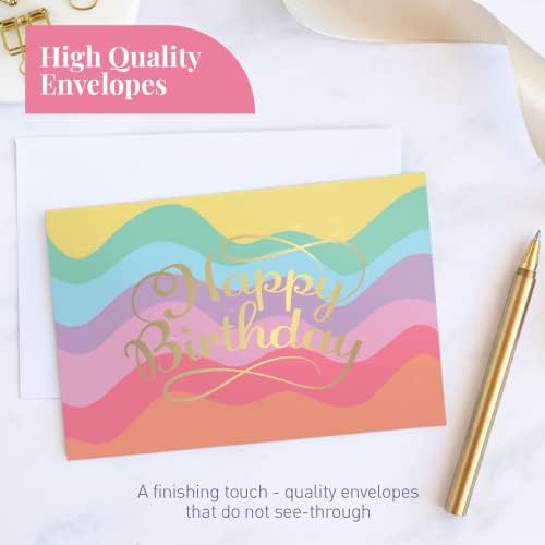 מגוון כרטיסי יום הולדת של ריילי קשת, 50 ספירות | 5 עיצובים, כרטיסי משאלה לילדים ומבוגרים, כרטיסי
